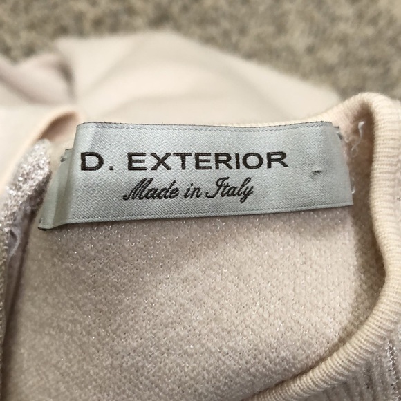 D. Exterior Bodycon Dress Size Small Pink Silver Metallic Glitter Wool Blend - Picture 10 of 12